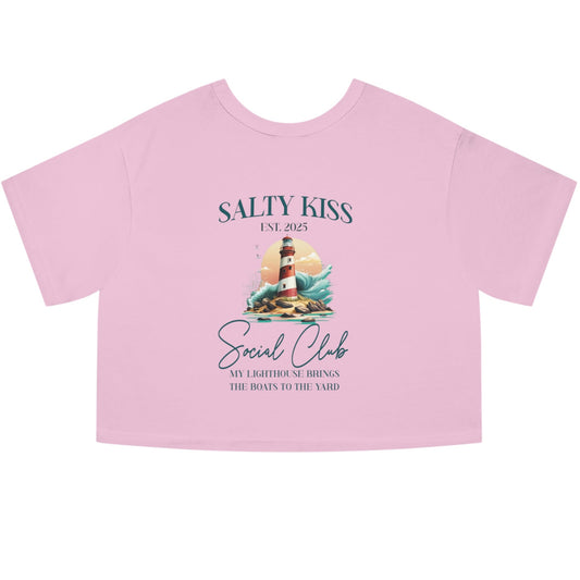 Cropped Champion T-Shirt, "My Lighthouse Brings the Boats to the Yard"