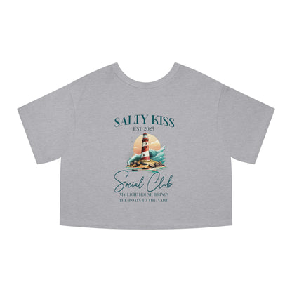 Cropped Champion T-Shirt, "My Lighthouse Brings the Boats to the Yard"