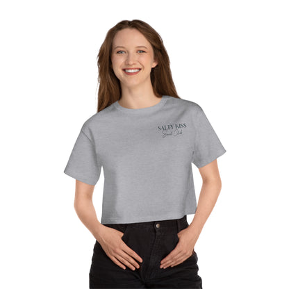 Cropped Champion T-Shirt, "My Lighthouse Brings the Boats to the Yard"