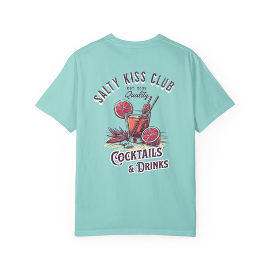 Salty Kiss Club Cocktail T-Shirt, Unisex Summer Tee, Beachwear, Gift for Drink Lovers, Fun Casual Wear