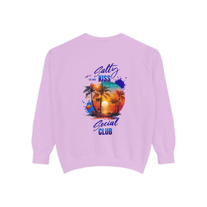 Salty Kiss Social Club Sweatshirt — Tropical Sunset Graphic Crewneck