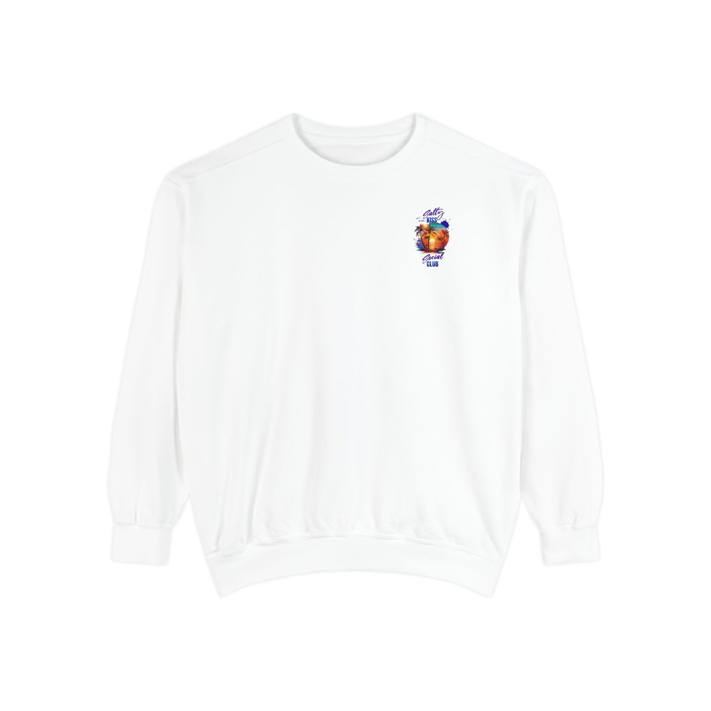 Salty Kiss Social Club Sweatshirt — Tropical Sunset Graphic Crewneck