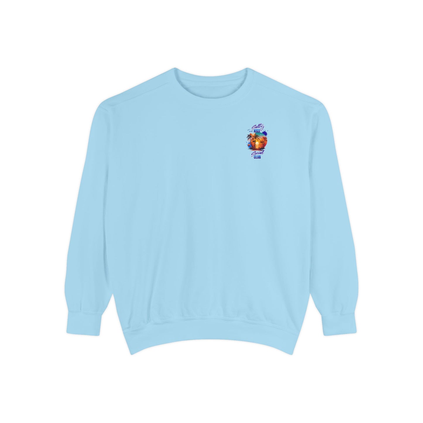 Salty Kiss Social Club Sweatshirt — Tropical Sunset Graphic Crewneck