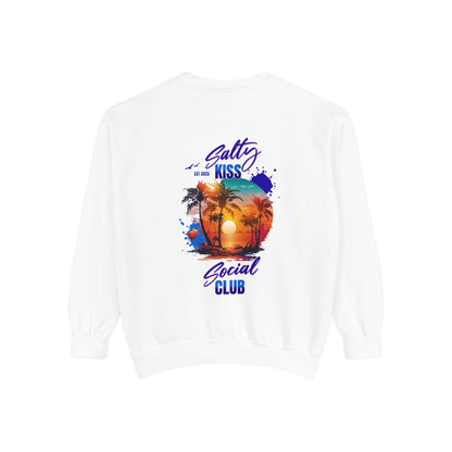 Salty Kiss Social Club Sweatshirt — Tropical Sunset Graphic Crewneck