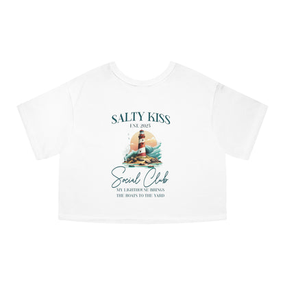 Cropped Champion T-Shirt, "My Lighthouse Brings the Boats to the Yard"