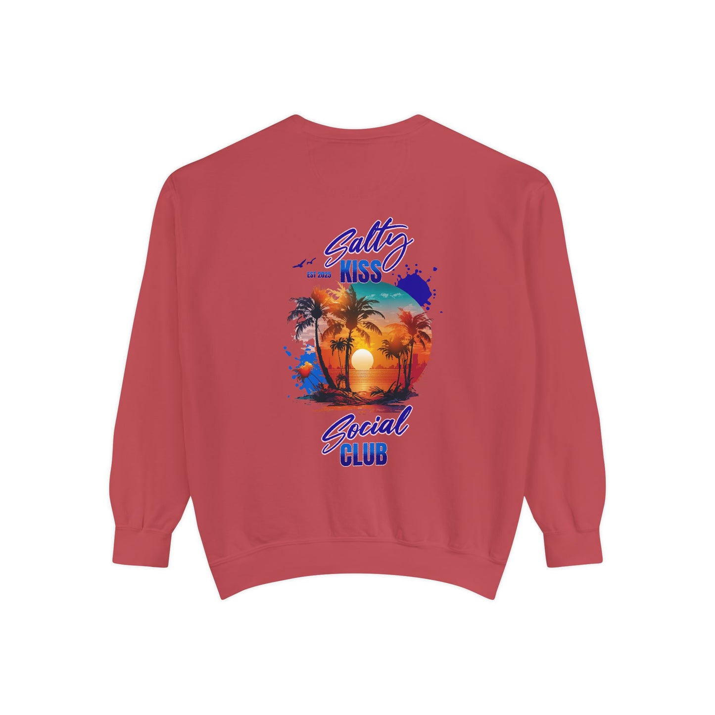 Salty Kiss Social Club Sweatshirt — Tropical Sunset Graphic Crewneck