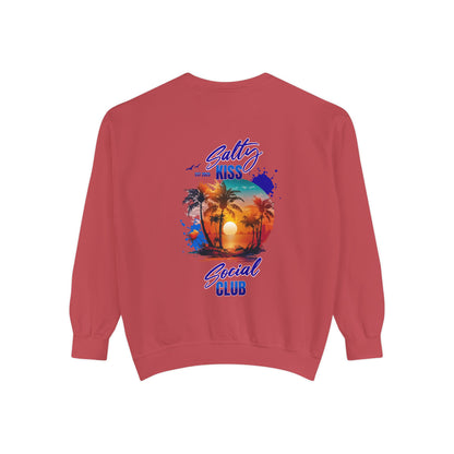 Salty Kiss Social Club Sweatshirt — Tropical Sunset Graphic Crewneck