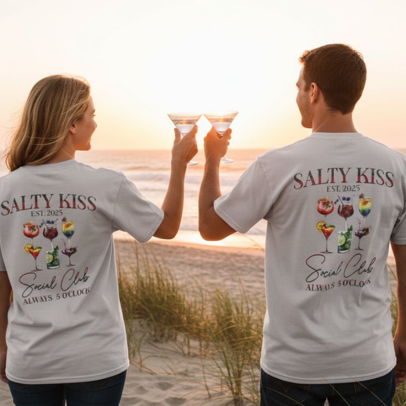 Always 5 O'Clock Back View Two Adults Toasting